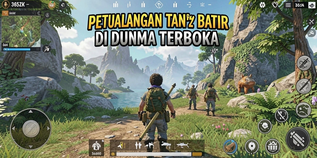 Tampilan layar permainan 365ZK yang menakjubkan di dunia terbuka.