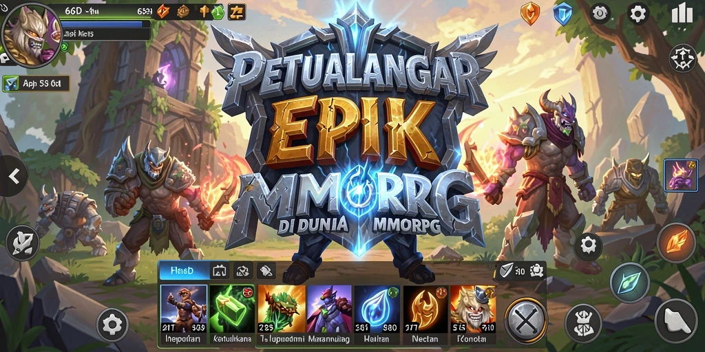 Screenshot gameplay 66D yang menampilkan aksi pertempuran epik dalam MMORPG.