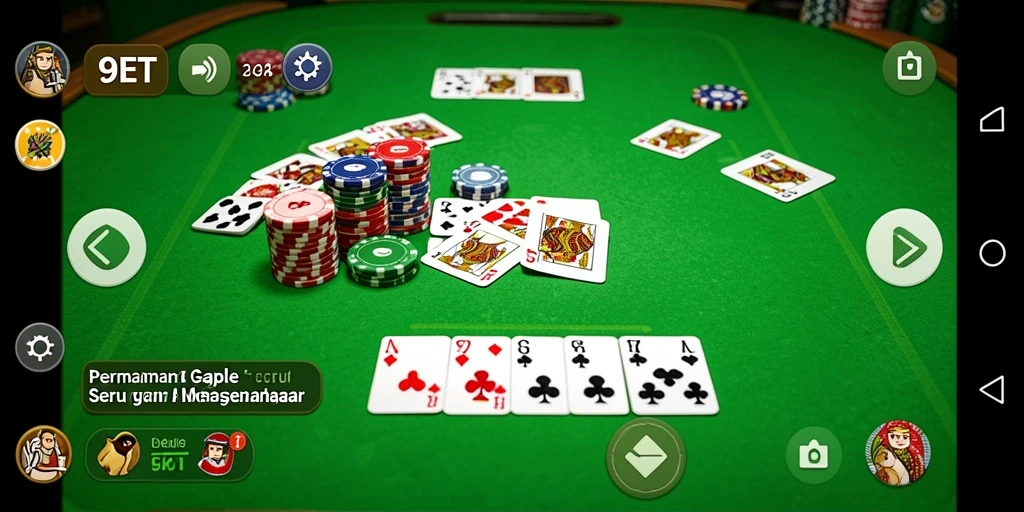 Screenshot menunjukkan gameplay seru dari Gaple di 9ET.