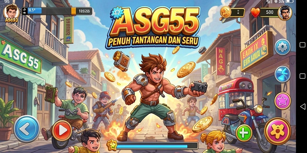 Tampilan gameplay seru dari ASG55 yang menantang.