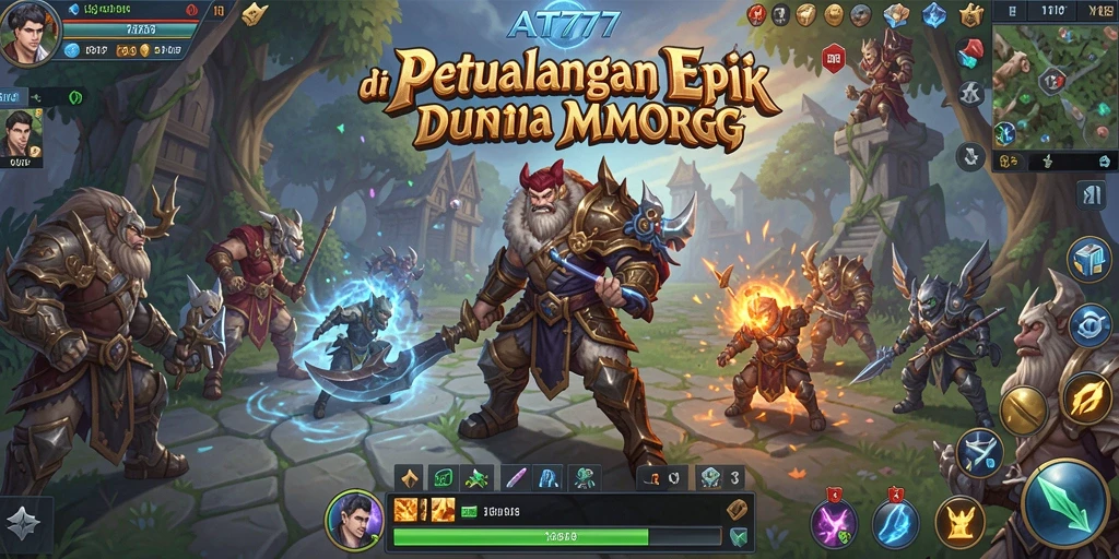 Screenshot gameplay AT777 menunjukkan aksi seru dalam pertempuran MMORPG.