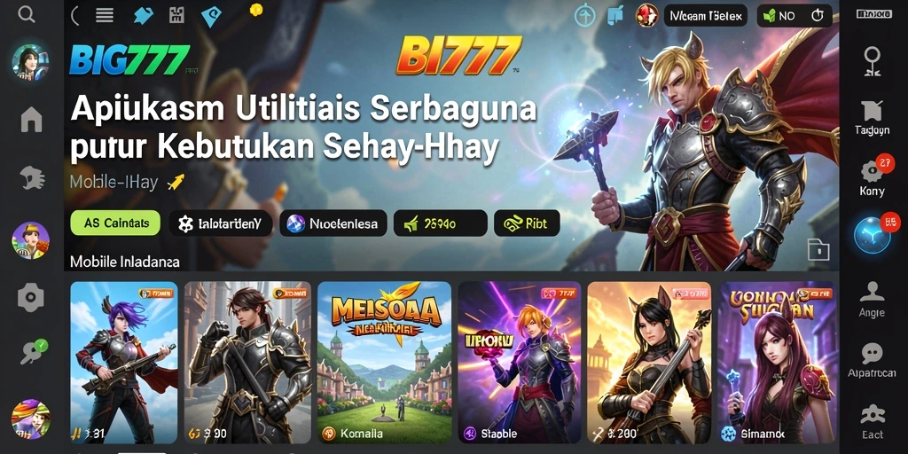 Tampilan utama aplikasi BIG777 yang intuitif dan user-friendly.