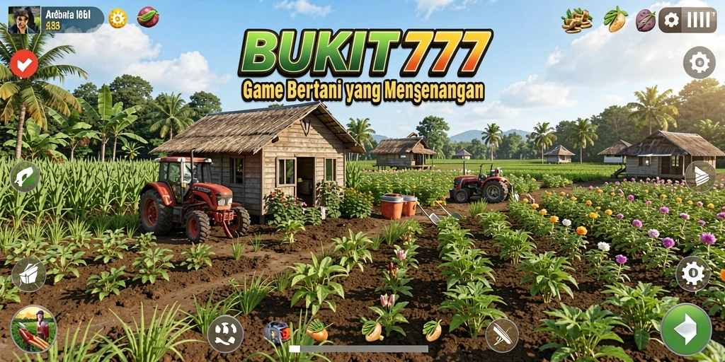 Tangkapan layar BUKIT777 menampilkan gameplay bertani yang menarik dan interaktif.