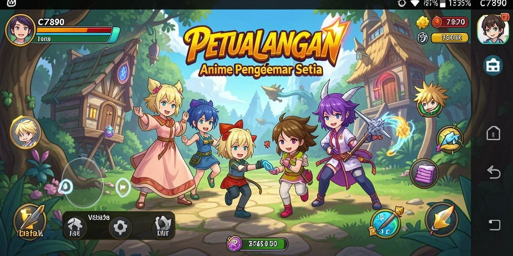 Gameplay C7890 yang penuh aksi dan karakter Anime unik.