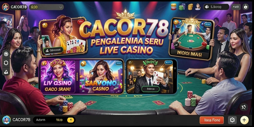 Screenshot gameplay Live Casino di CACOR78 yang mendebarkan.