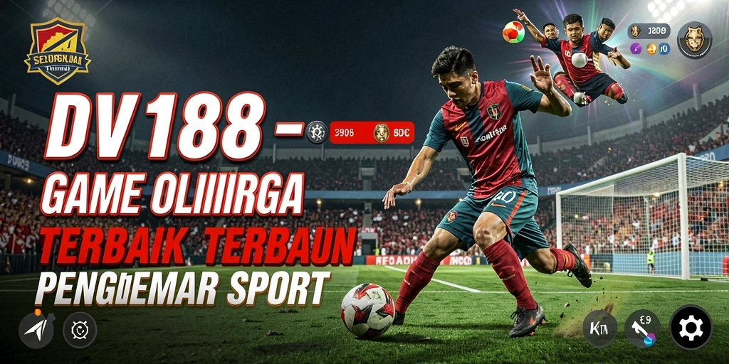 Screenshot utama DV188 menampilkan aksi mendebarkan dalam permainan olahraga.