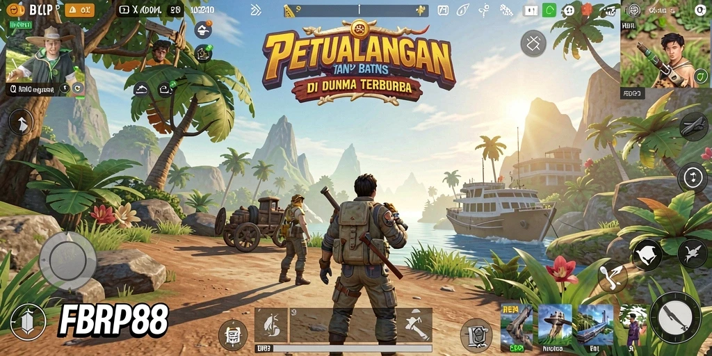 Tampilan gameplay FBRP88 di dunia terbuka yang luas dan menawan.
