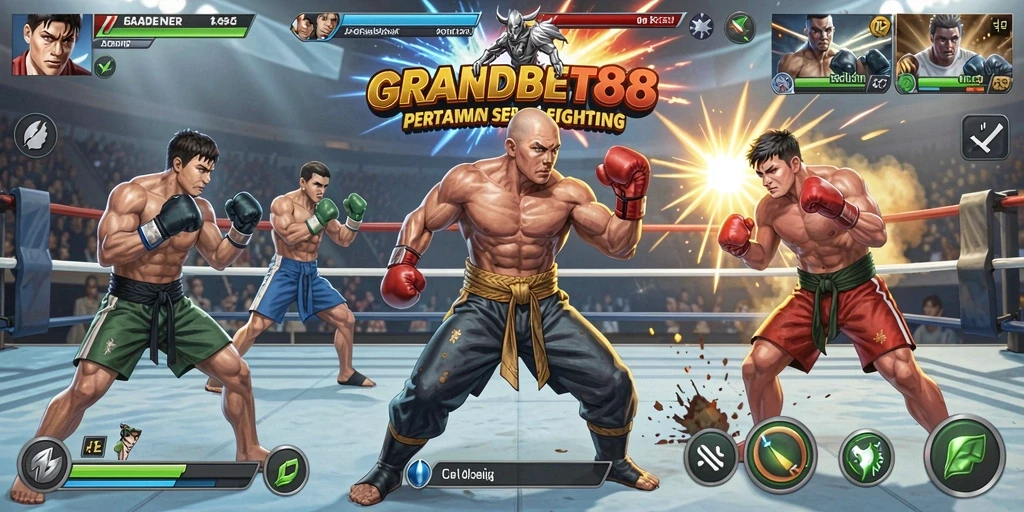 Gameplay pertarungan yang seru di GRANDBET88.