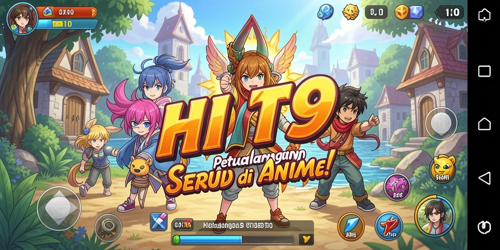Screenshot menampilkan aksi seru karakter dalam HIT9 di pertempuran anime.
