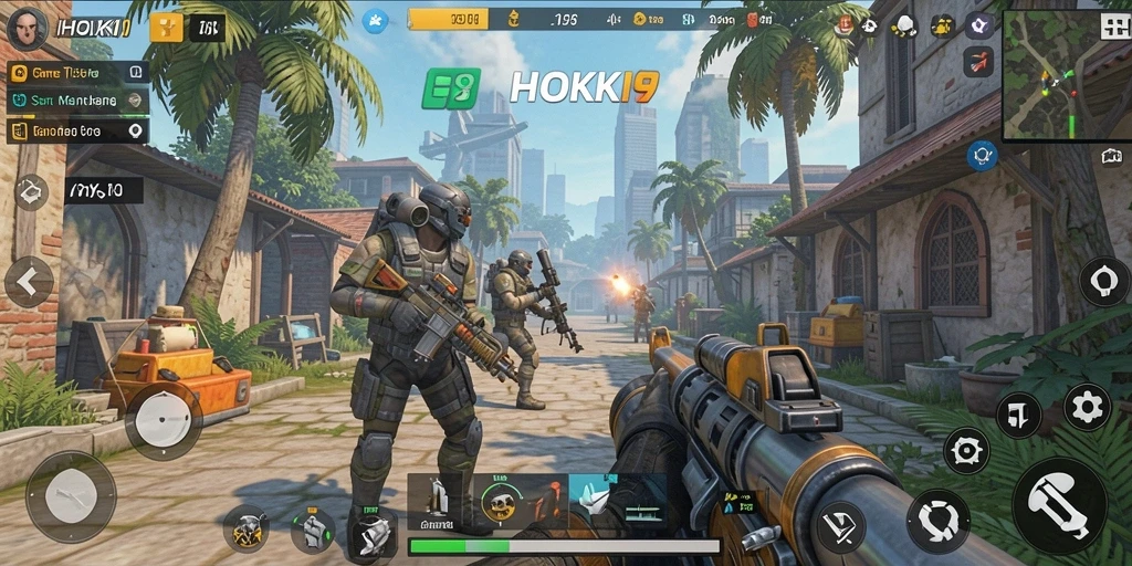 Tampilan seru gameplay HOKI9 dalam pertempuran TPS.