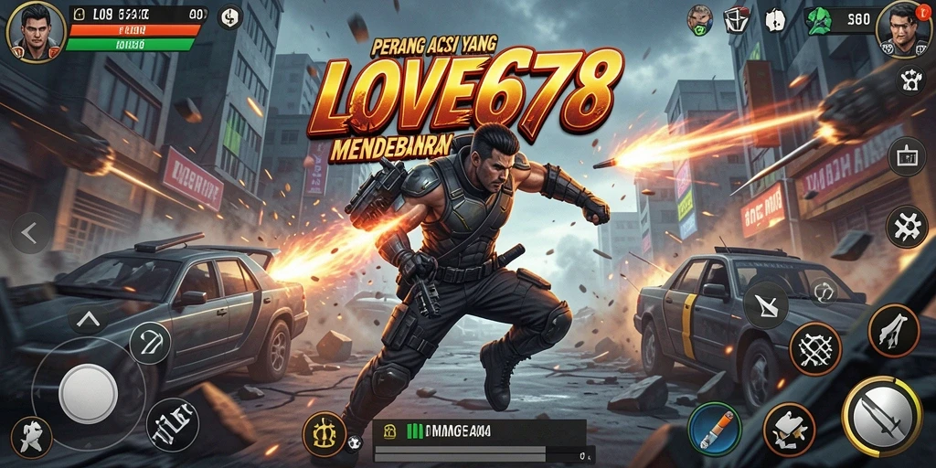 Screenshot utama LOVE678 menampilkan aksi pertempuran yang mendebarkan.