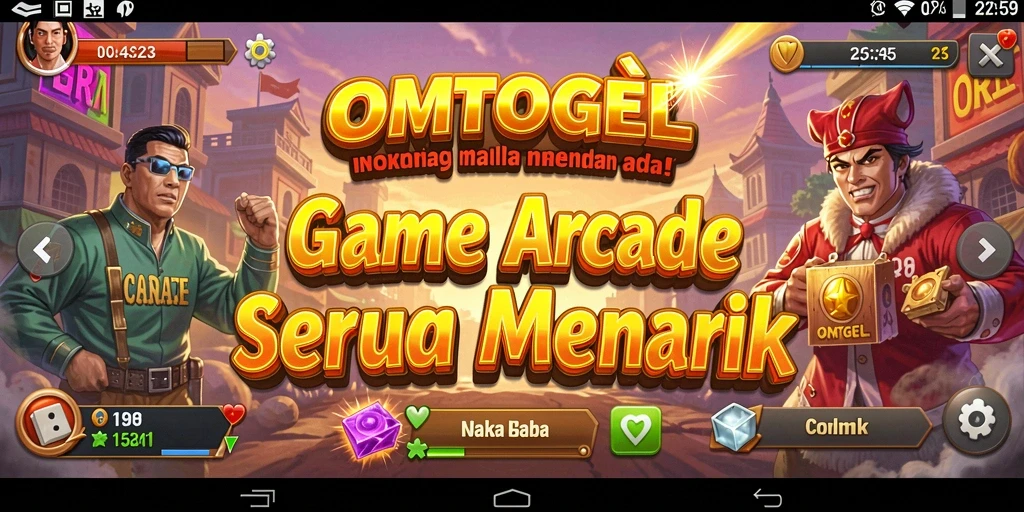 Screenshot gameplay seru OMTOGEL yang menampilkan aksi arcade yang mendebarkan.
