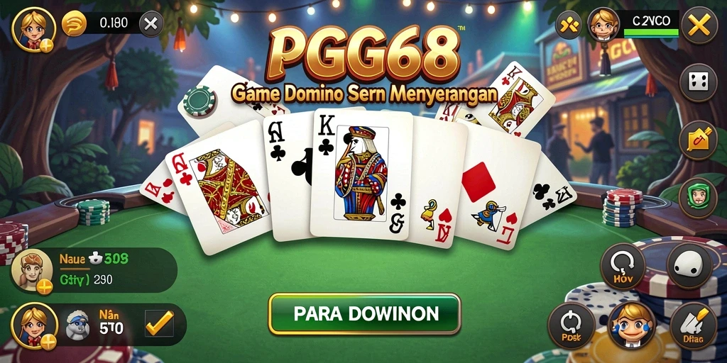 Tampilan gameplay domino PGG68 yang menarik dan interaktif.