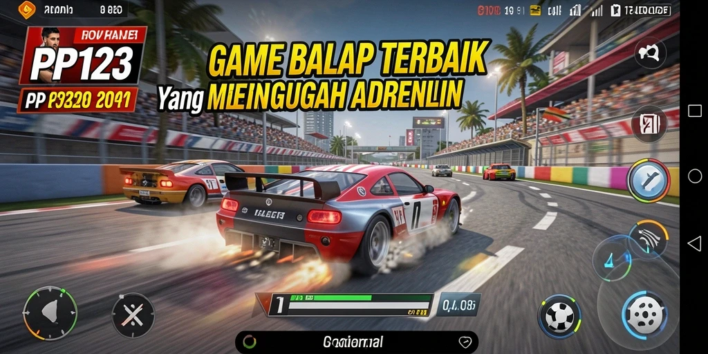 Gameplay PP123 yang mendebarkan saat balapan.