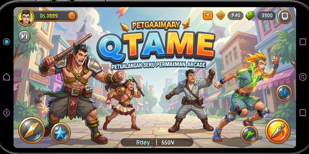 Tampilan seru gameplay QTGAME dengan aksi arcade terbaik.