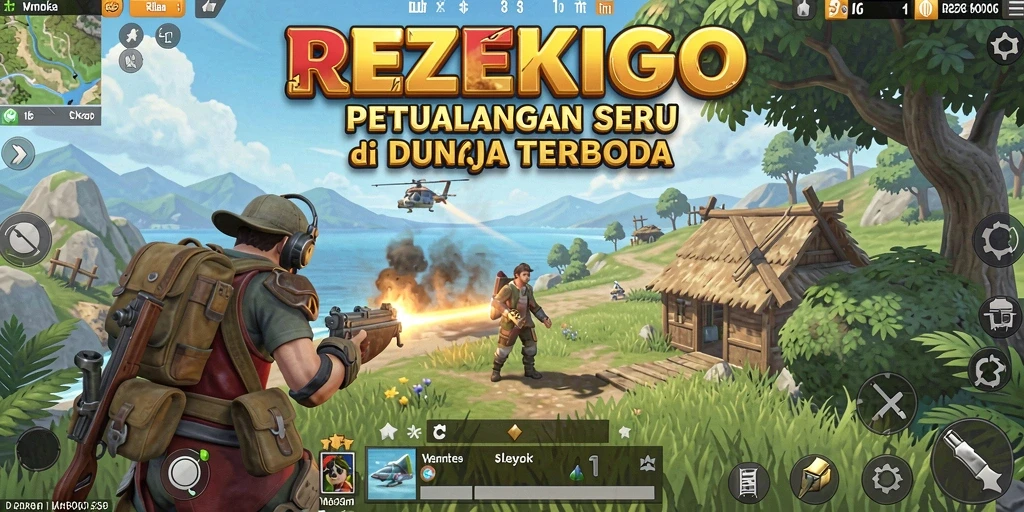 Tangkapan layar gameplay REZEKIGO menampilkan petualangan seru di dunia terbuka.