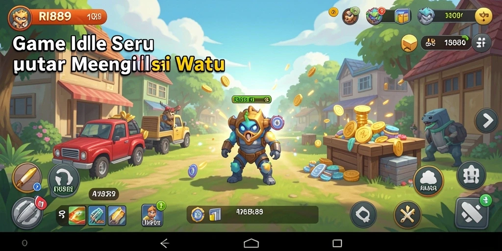 Tampilan gameplay menarik dari RI889 yang menggambarkan karakter dan sumber daya.