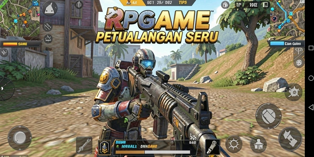 Tampilan gameplay seru RPGAME saat bertempur.