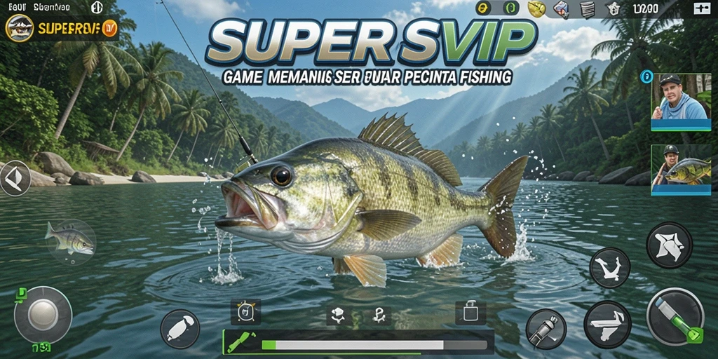 Tampilan menarik dari gameplay memancing di SUPERSVIP.