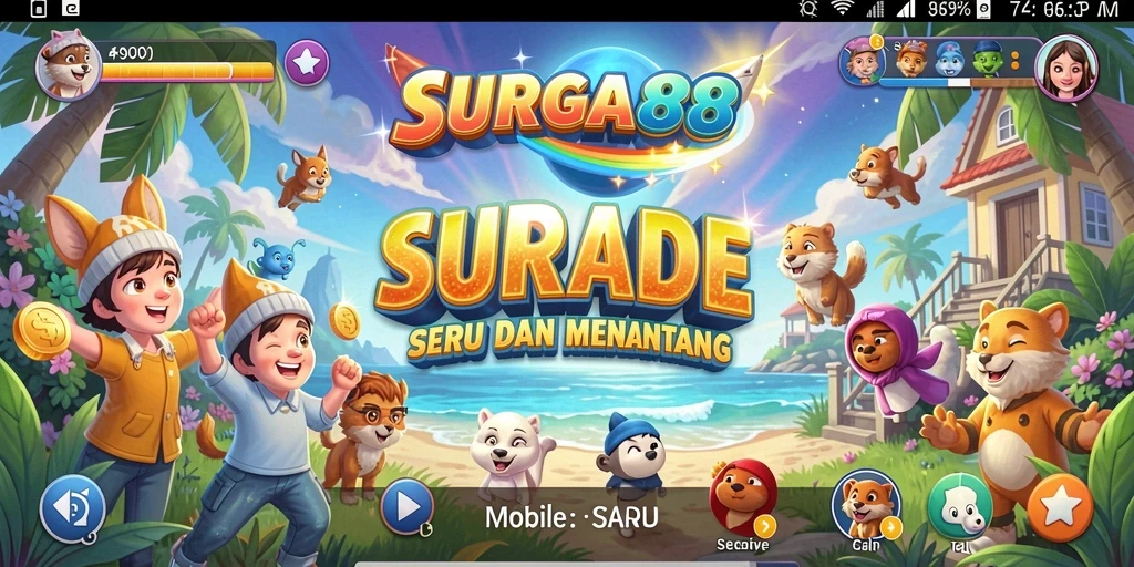 Tampilan menarik dari gameplay arcade SURGA88 yang seru dan mendebarkan.