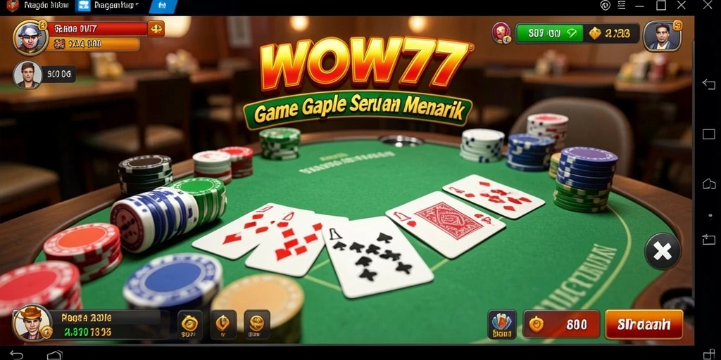 Tampilan gameplay menarik dari game Gaple WOW77.
