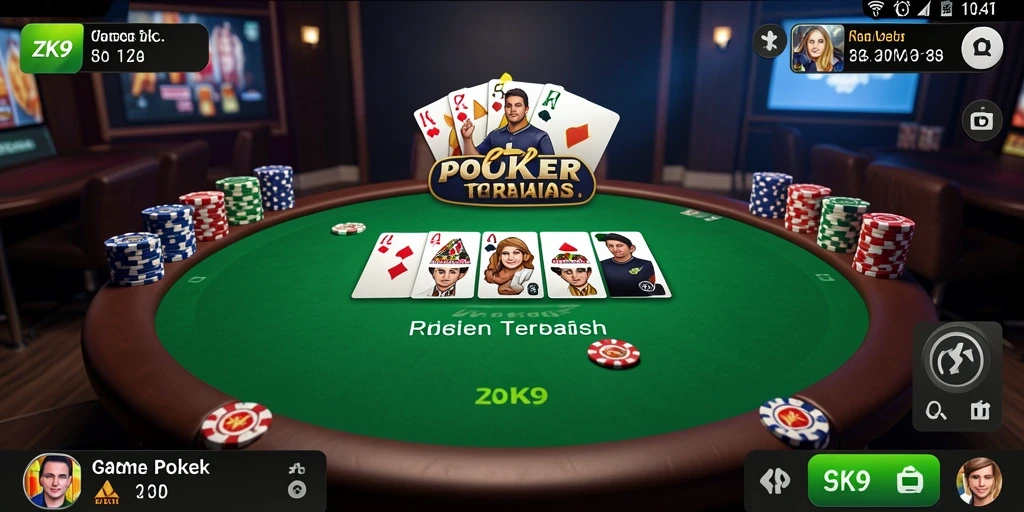 Tangkapan layar gameplay ZK9 yang menampilkan aksi Poker mendebarkan.